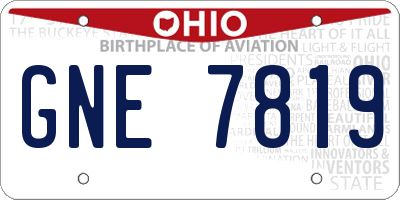 OH license plate GNE7819