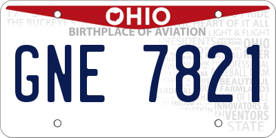 OH license plate GNE7821