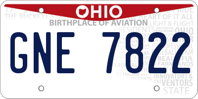 OH license plate GNE7822