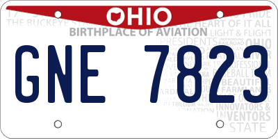 OH license plate GNE7823