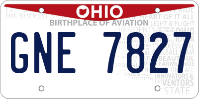 OH license plate GNE7827
