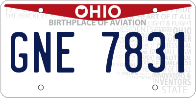 OH license plate GNE7831