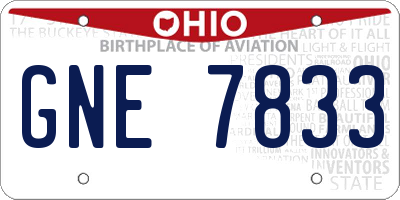 OH license plate GNE7833