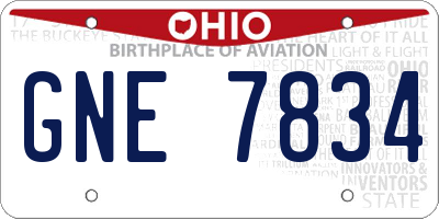 OH license plate GNE7834