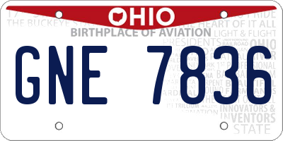 OH license plate GNE7836