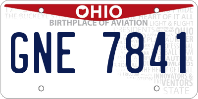 OH license plate GNE7841