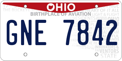 OH license plate GNE7842