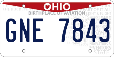 OH license plate GNE7843