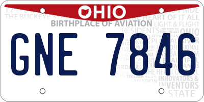OH license plate GNE7846
