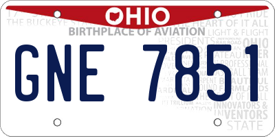 OH license plate GNE7851