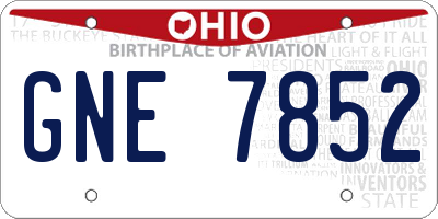 OH license plate GNE7852