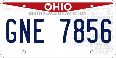 OH license plate GNE7856
