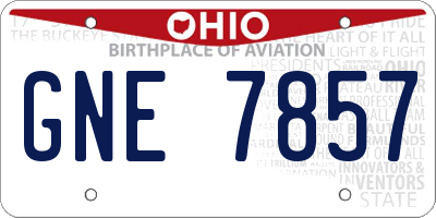 OH license plate GNE7857