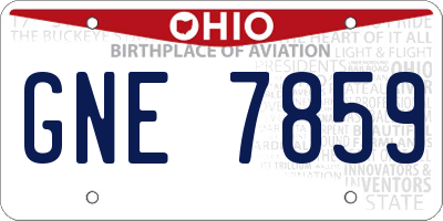 OH license plate GNE7859