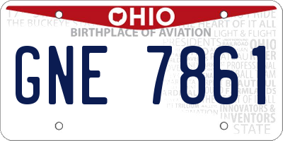 OH license plate GNE7861