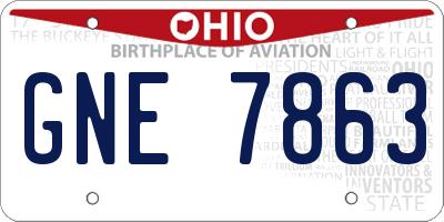 OH license plate GNE7863