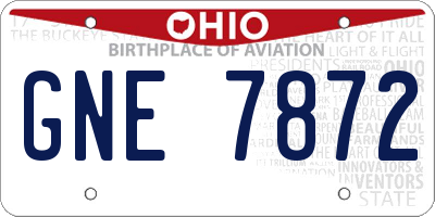 OH license plate GNE7872