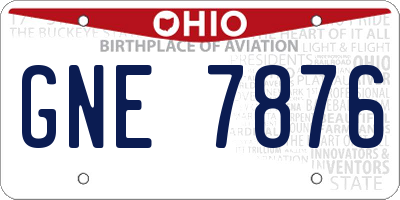 OH license plate GNE7876