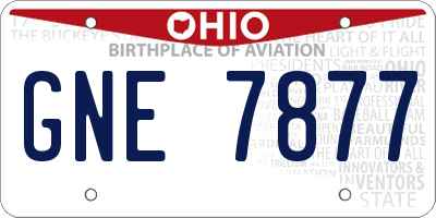 OH license plate GNE7877