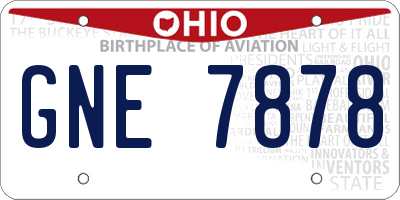 OH license plate GNE7878
