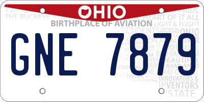 OH license plate GNE7879