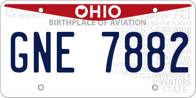 OH license plate GNE7882