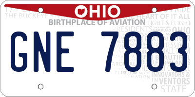 OH license plate GNE7883