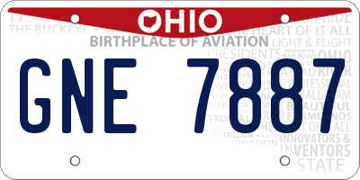 OH license plate GNE7887