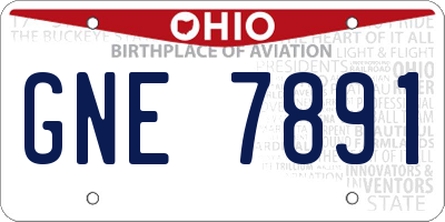 OH license plate GNE7891