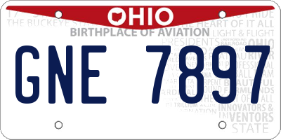 OH license plate GNE7897