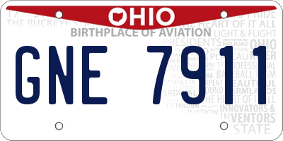 OH license plate GNE7911