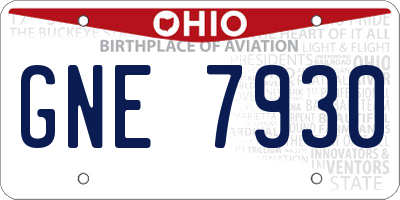 OH license plate GNE7930