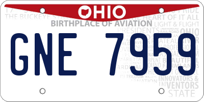 OH license plate GNE7959