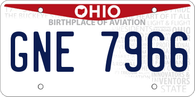 OH license plate GNE7966