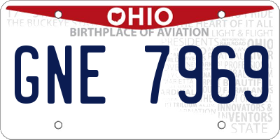 OH license plate GNE7969