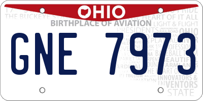 OH license plate GNE7973
