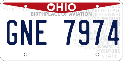 OH license plate GNE7974