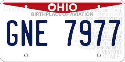 OH license plate GNE7977