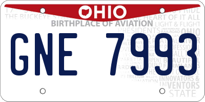OH license plate GNE7993