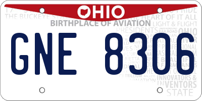 OH license plate GNE8306
