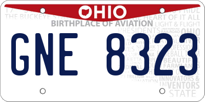 OH license plate GNE8323