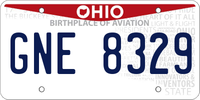 OH license plate GNE8329