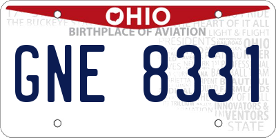 OH license plate GNE8331