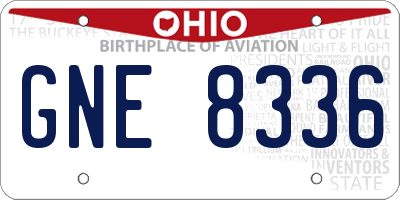 OH license plate GNE8336