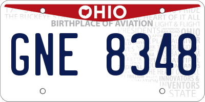 OH license plate GNE8348