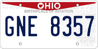 OH license plate GNE8357