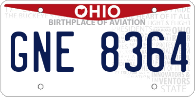 OH license plate GNE8364