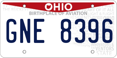 OH license plate GNE8396