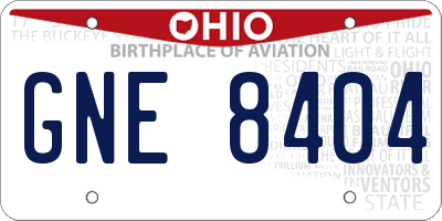 OH license plate GNE8404