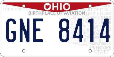 OH license plate GNE8414